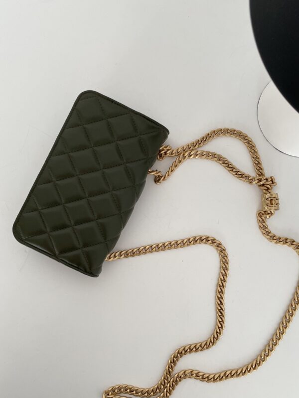 [REP 1:1] Chanel Wallet With Strap Dark Green For Women, Women's Bags 6.7in/17cm