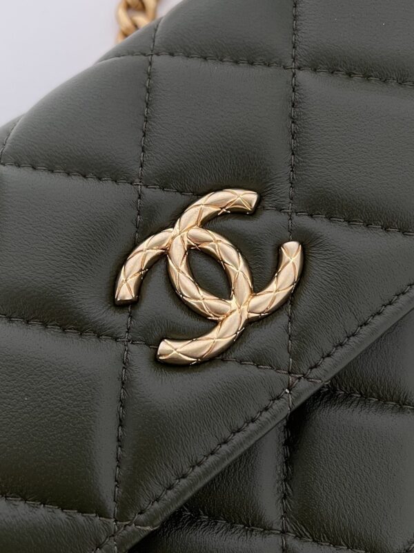 [REP 1:1] Chanel Wallet With Strap Dark Green For Women, Women's Bags 6.7in/17cm