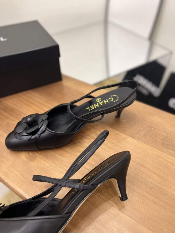 Chanel Women's Camellia Flower Slingback Black For Women