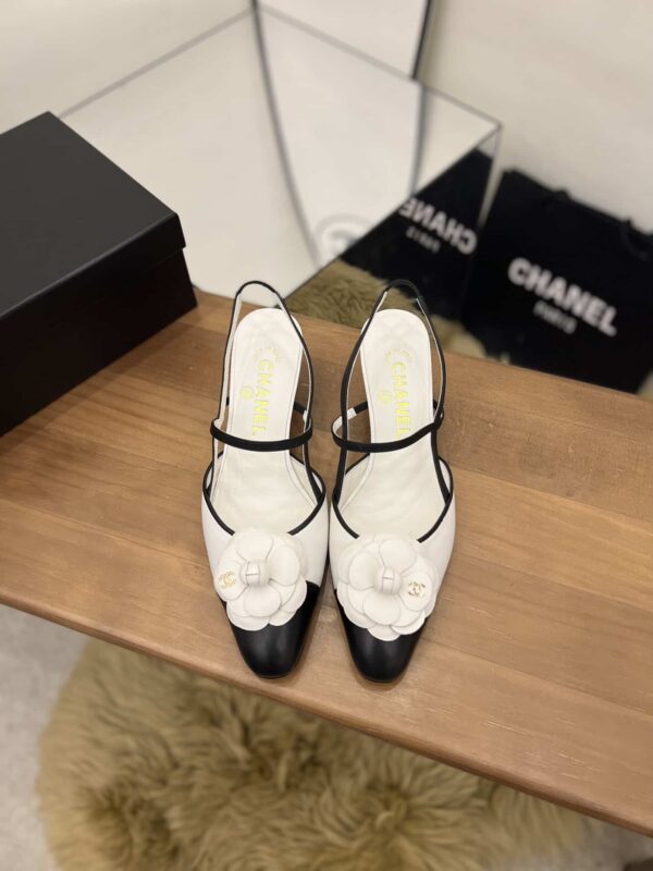 Chanel Women's Camellia Flower Slingback White For Women