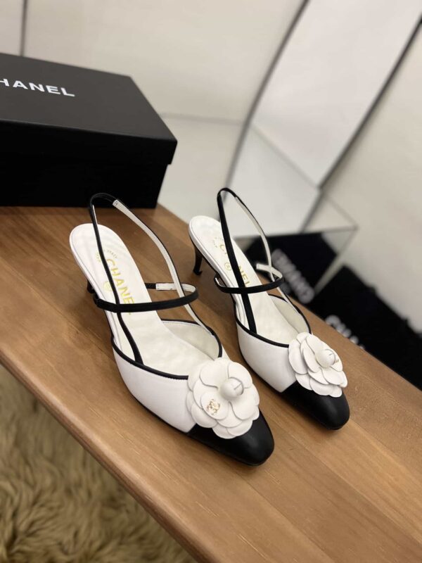 Chanel Women's Camellia Flower Slingback White For Women