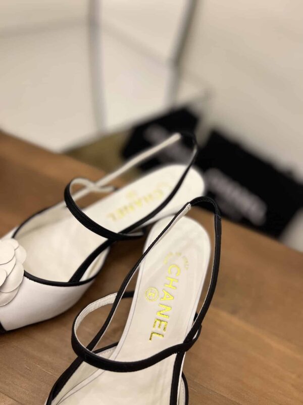 Chanel Women's Camellia Flower Slingback White For Women