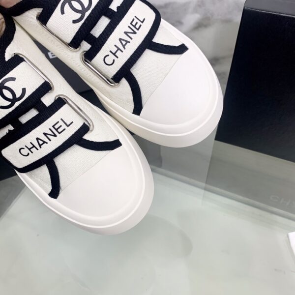 Chanel Women's Chanel Velcro Sneaker White And Black For Women