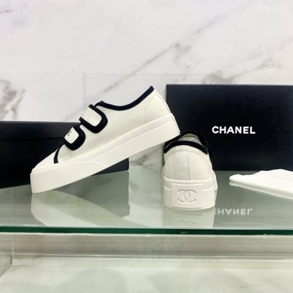 Chanel Women's Chanel Velcro Sneaker White And Black For Women
