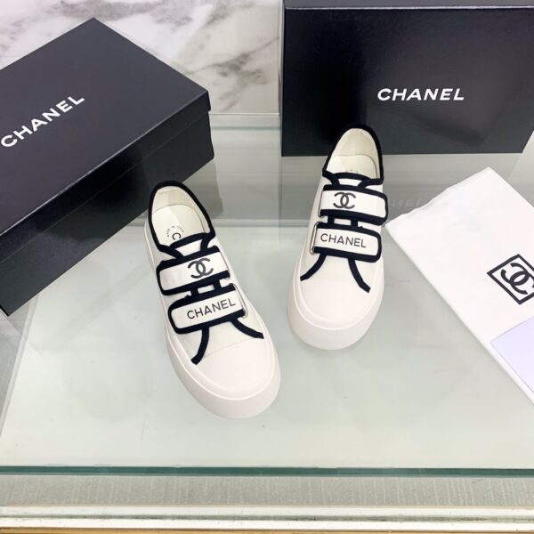 Chanel Women's Chanel Velcro Sneaker White And Black For Women