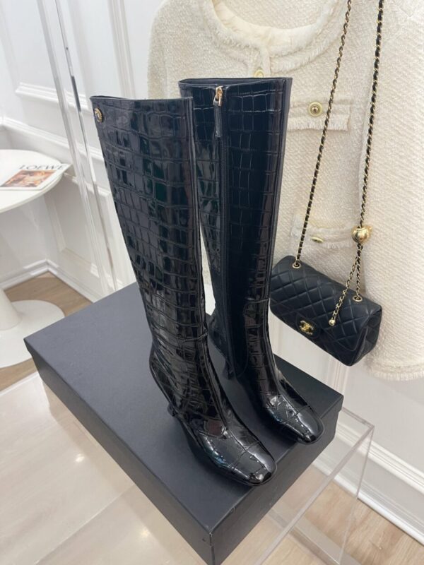 Chanel Women's High Boot Black For Women 20.1in/51cm