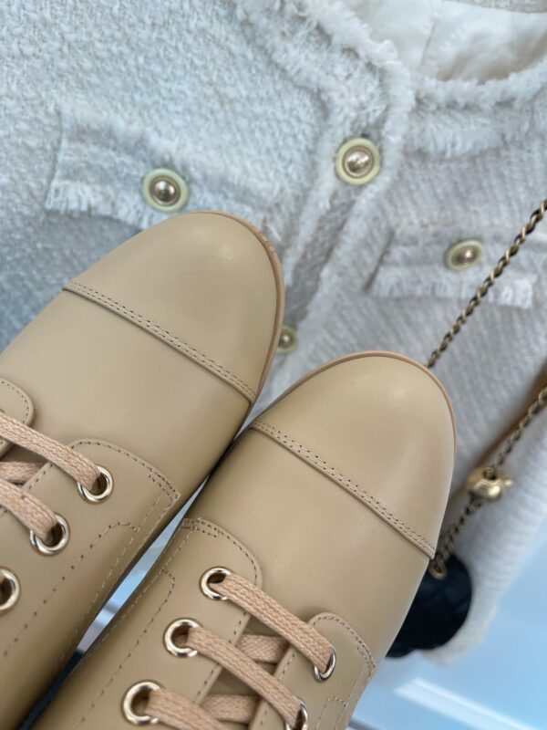 Chanel Women's Lace-Up With Chain Beige For Women 3.7in/9.5cm