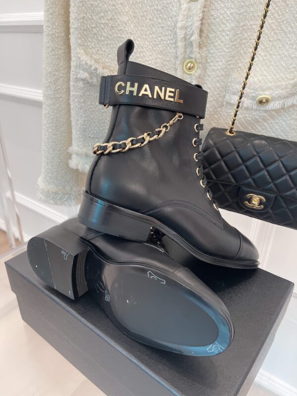 Chanel Women's Lace-Up With Chain Black For Women 1.5in/4cm