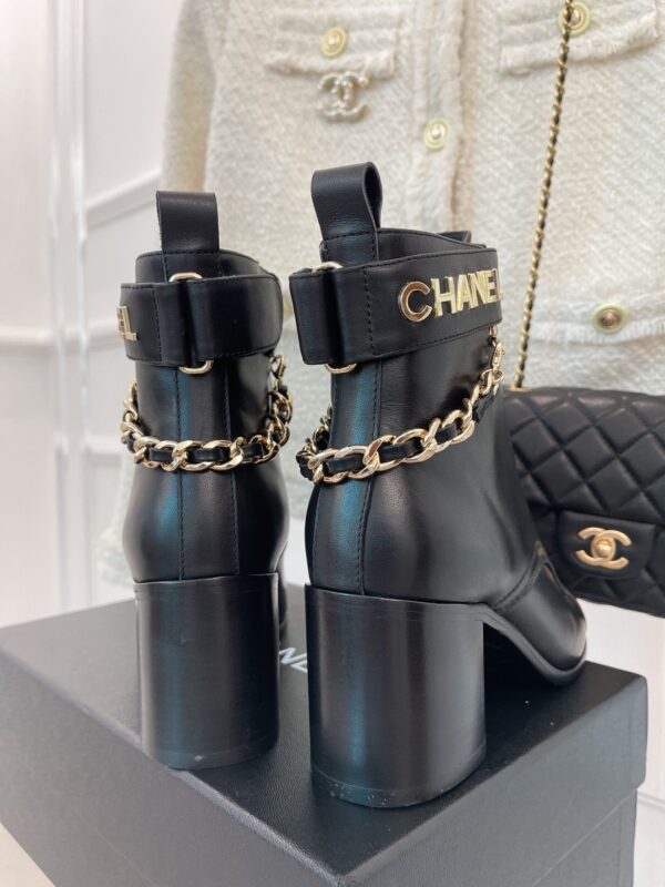 Chanel Women's Lace-Up With Chain Black For Women 3.7in/9.5cm