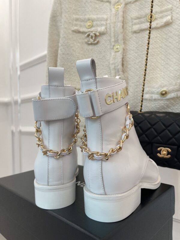 Chanel Women's Lace-Up With Chain White For Women 1.5in/4cm