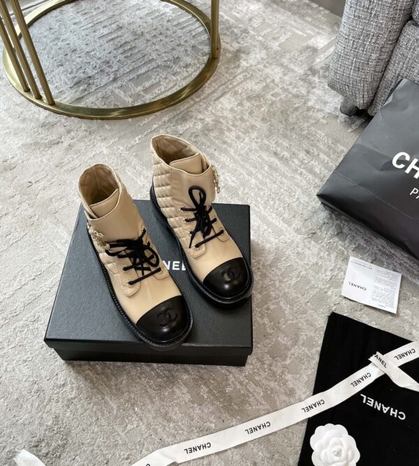 Chanel Women's Lace- Ups Beige For Women 1.5in/ 4cm