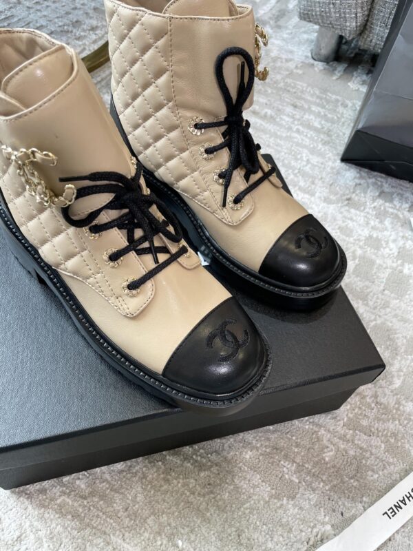 Chanel Women's Lace- Ups Beige For Women 1.5in/ 4cm