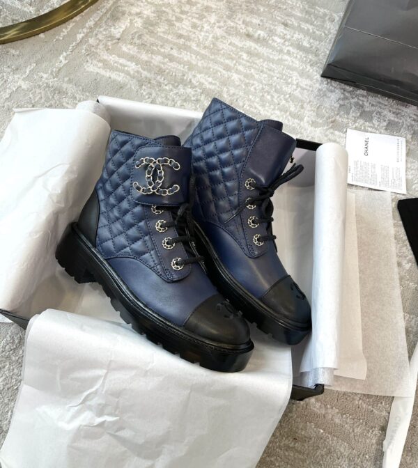 Chanel Women's Lace- Ups Dark Blue For Women 1.5in/ 4cm