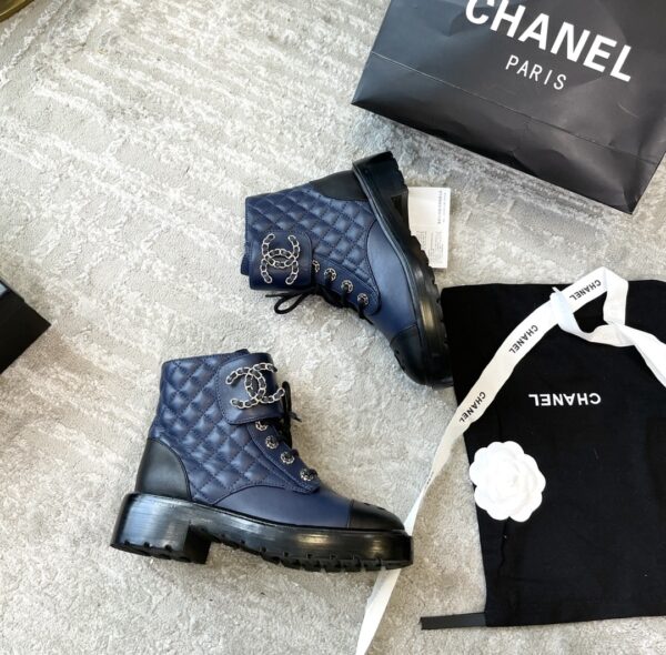 Chanel Women's Lace- Ups Dark Blue For Women 1.5in/ 4cm