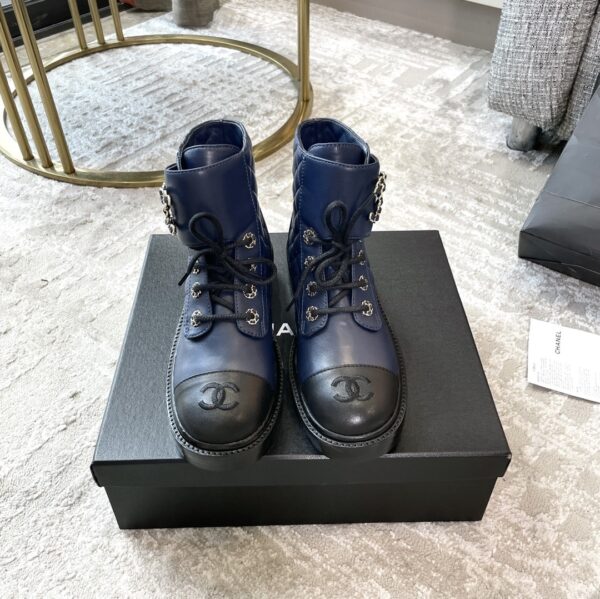 Chanel Women's Lace- Ups Dark Blue For Women 1.5in/ 4cm