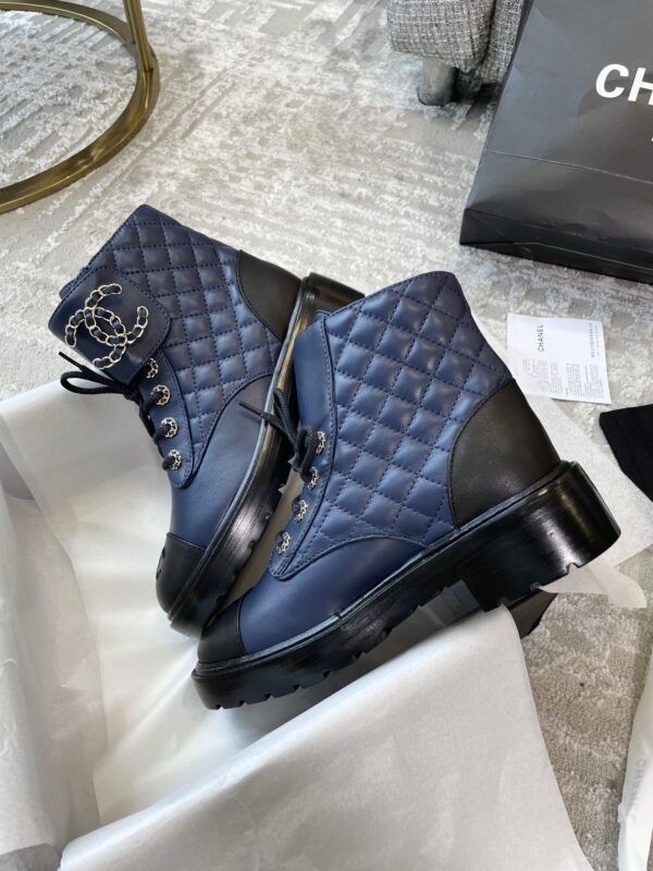 Chanel Women's Lace- Ups Dark Blue For Women 1.5in/ 4cm