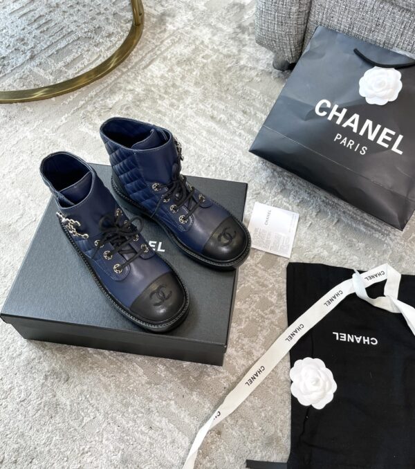 Chanel Women's Lace- Ups Dark Blue For Women 1.5in/ 4cm
