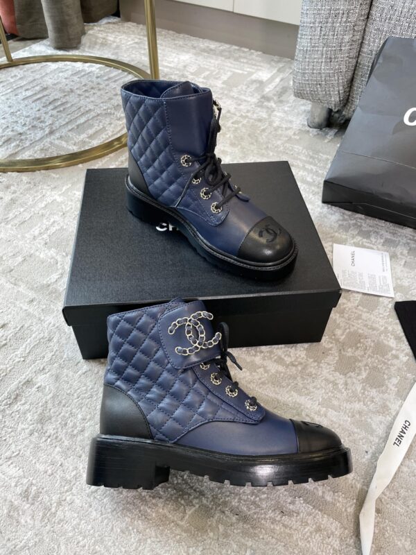 Chanel Women's Lace- Ups Dark Blue For Women 1.5in/ 4cm