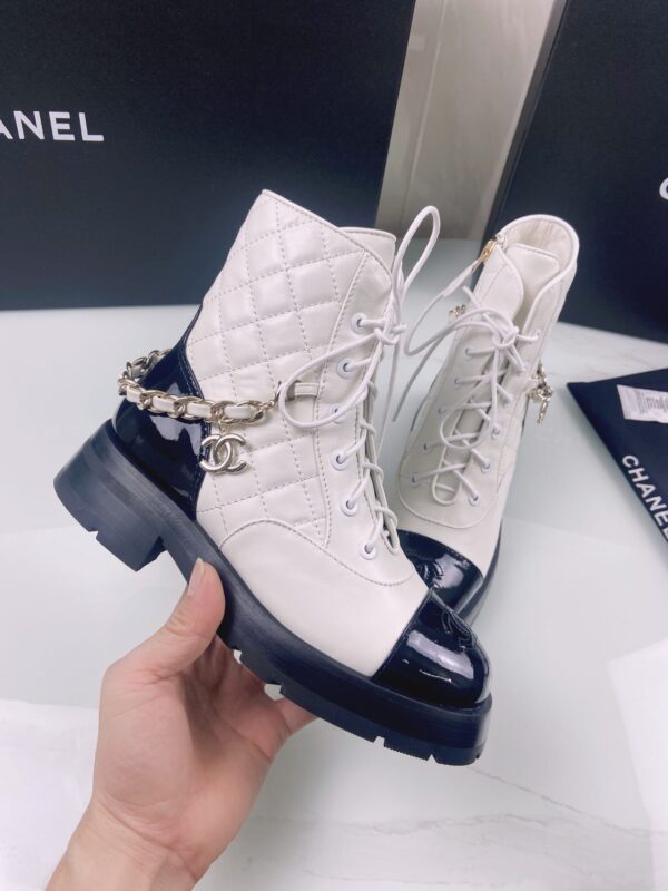 Chanel Women's Lace- Ups White And Black For Women 1.6in/4cm
