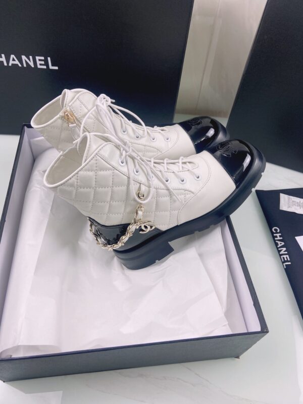 Chanel Women's Lace- Ups White And Black For Women 1.6in/4cm