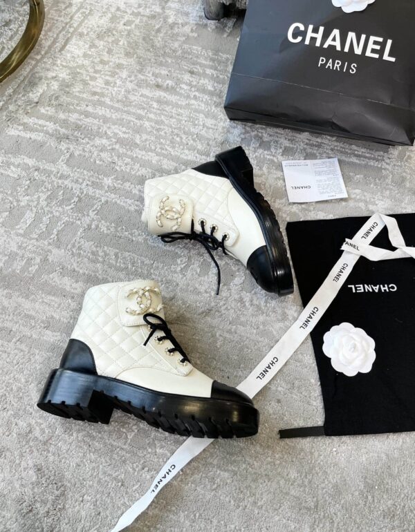 Chanel Women's Lace- Ups White For Women 1.5in/ 4cm