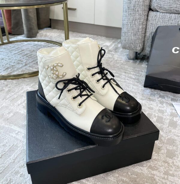 Chanel Women's Lace- Ups White For Women 1.5in/ 4cm