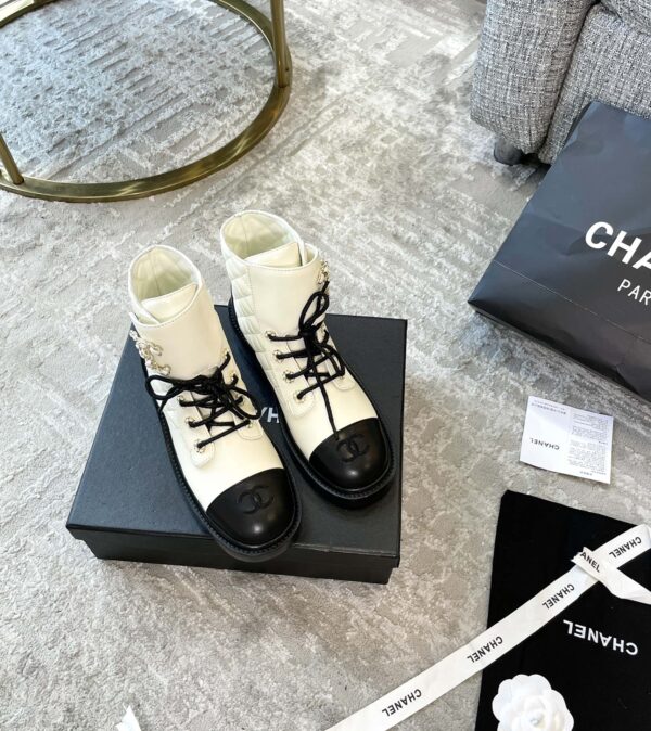 Chanel Women's Lace- Ups White For Women 1.5in/ 4cm