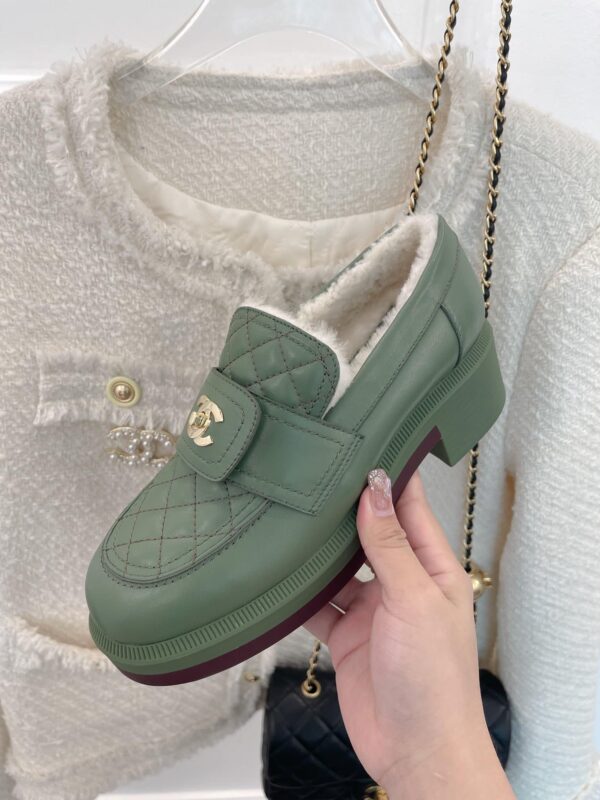 Chanel Women's Loafers With Lining Green For Women