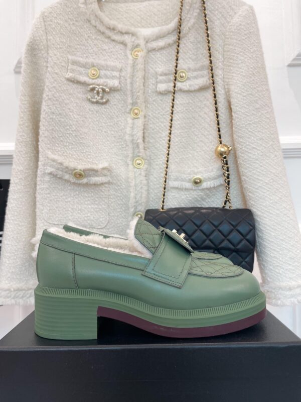 Chanel Women's Loafers With Lining Green For Women