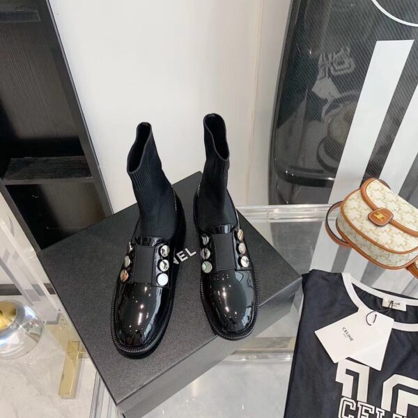 Chanel Women's Loafers With Metal Button Black For Women