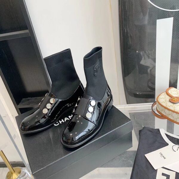 Chanel Women's Loafers With Metal Button Black For Women