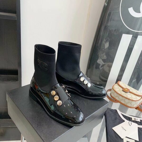 Chanel Women's Loafers With Metal Button Black For Women