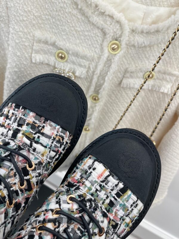 Chanel Women's Martin Shoes With Laces Black For Women 2in/ 5cm