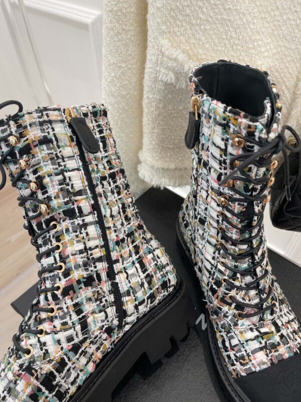 Chanel Women's Martin Shoes With Laces Black For Women 2in/ 5cm