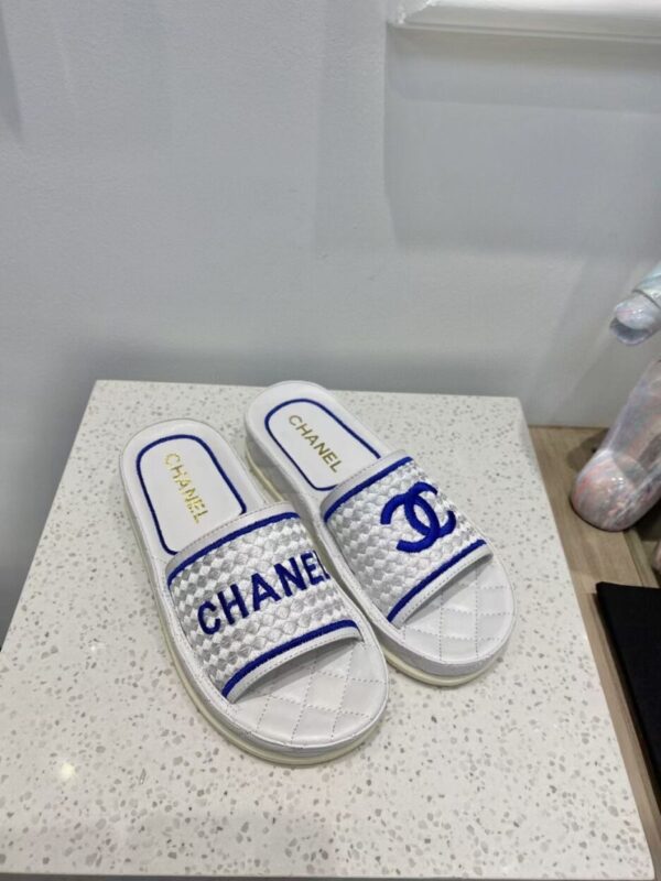 Chanel Women's Mules Blue And White For Women