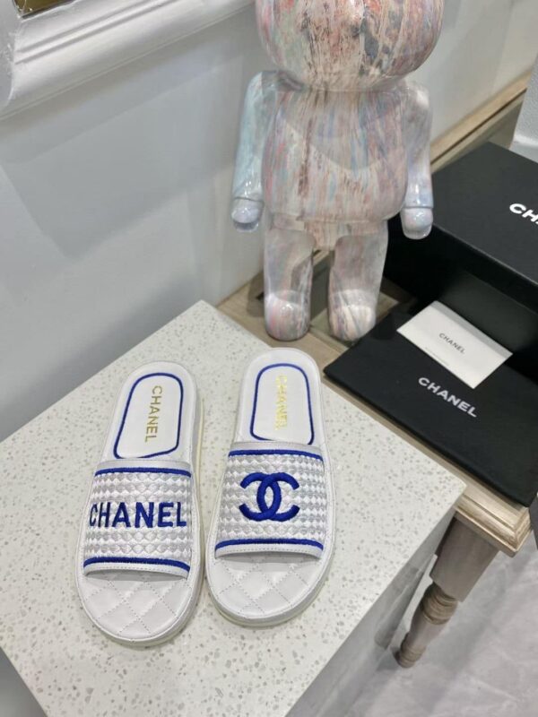 Chanel Women's Mules Blue And White For Women
