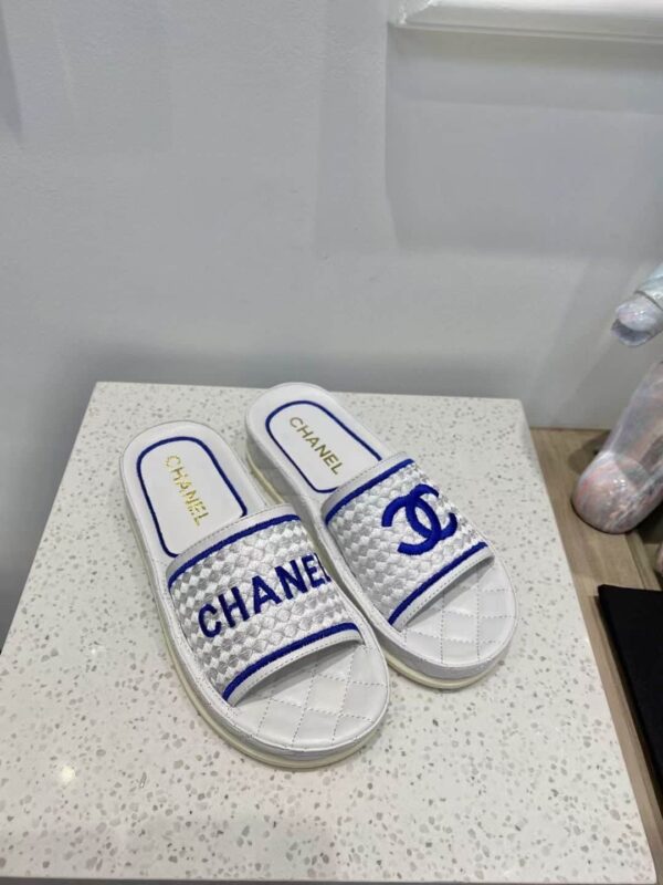 Chanel Women's Mules Blue And White For Women