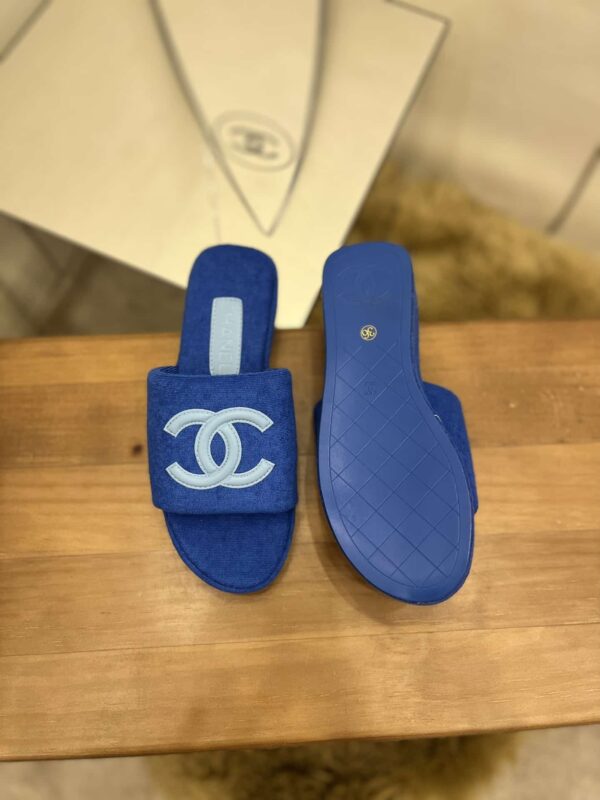 Chanel Women's Mules Blue For Women 1.5in/4cm