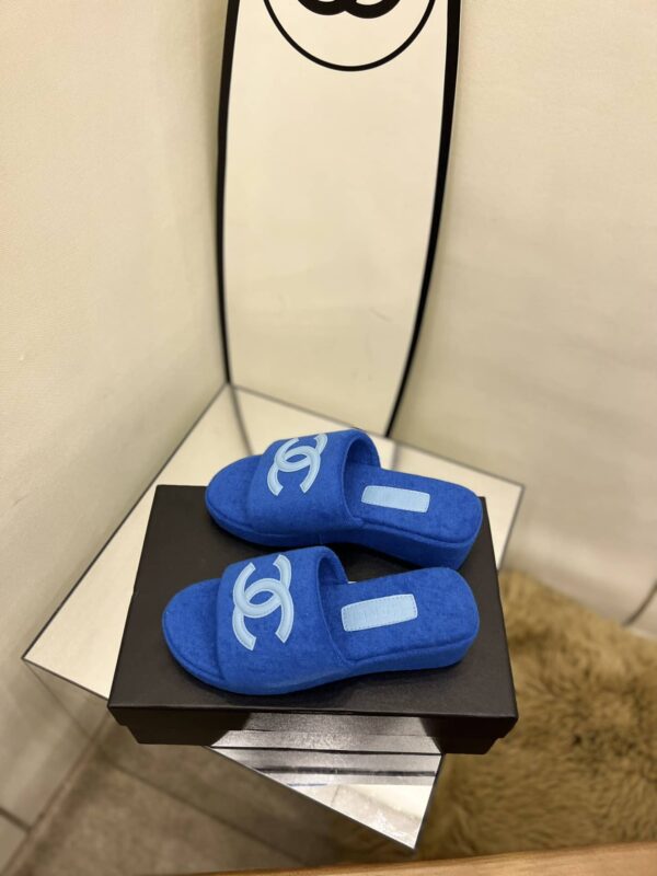 Chanel Women's Mules Blue For Women 1.5in/4cm
