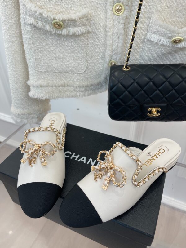 Chanel Women's Mules With Decor White For Women