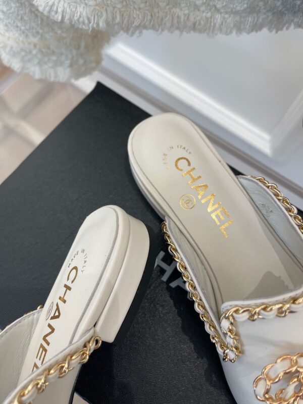 Chanel Women's Mules With Decor White For Women