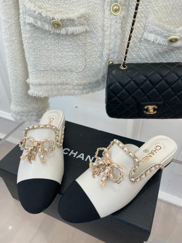 Chanel Women's Mules With Decor White For Women