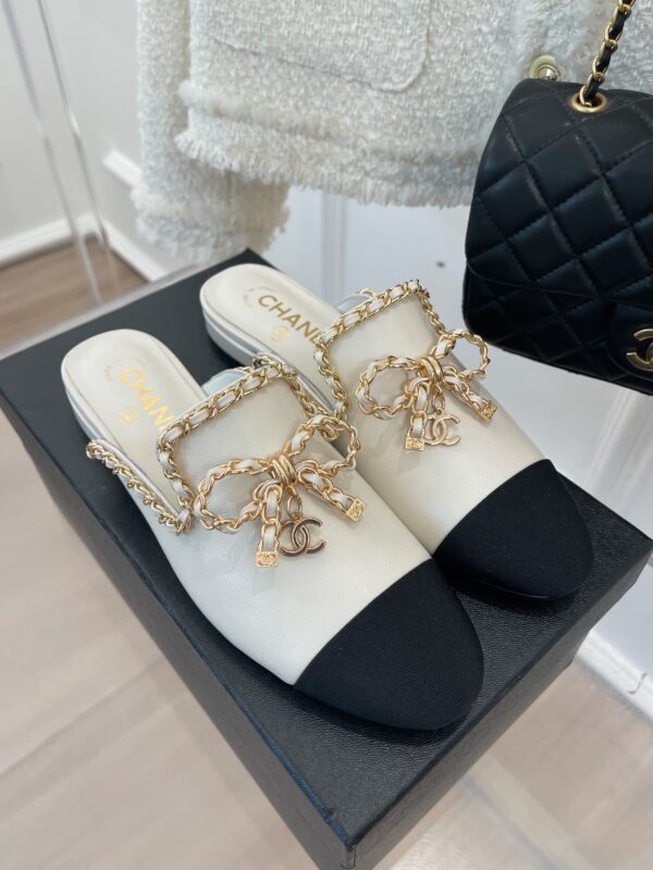 Chanel Women's Mules With Decor White For Women