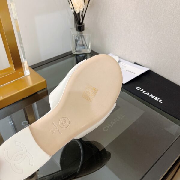 Chanel Women's Mules With Embossed Chanel Logo White For Women