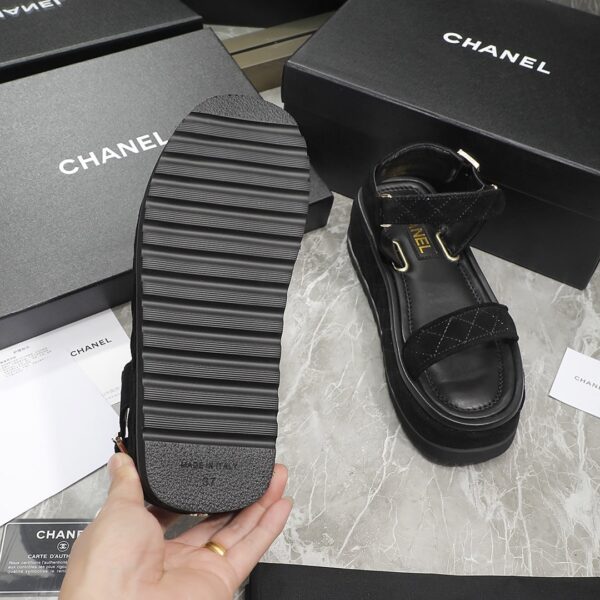 Chanel Women's Sandals Black For Women 2in/5cm G39143 Y55894 94305