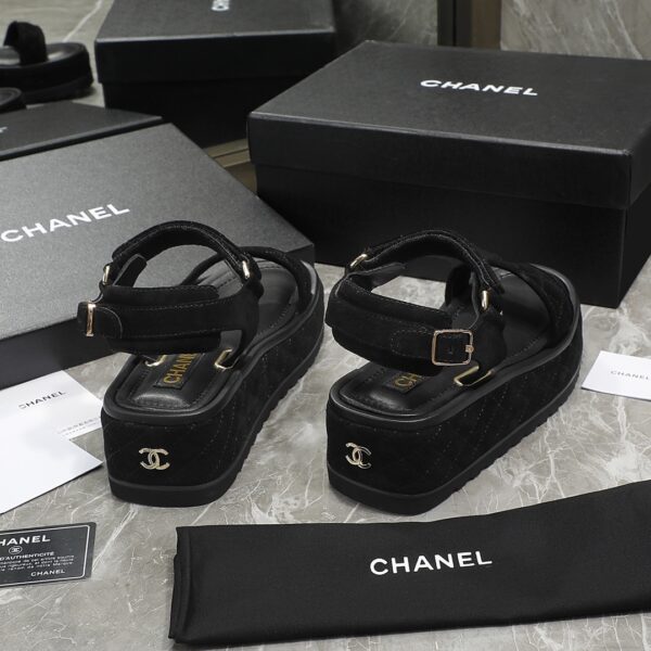 Chanel Women's Sandals Black For Women 2in/5cm G39143 Y55894 94305
