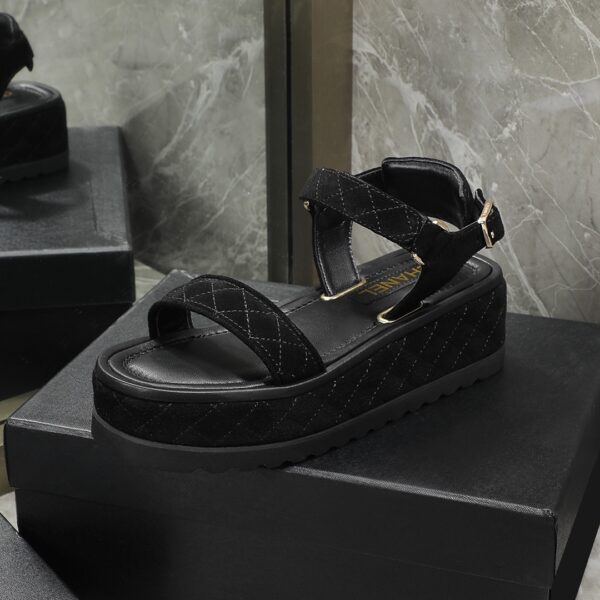 Chanel Women's Sandals Black For Women 2in/5cm G39143 Y55894 94305