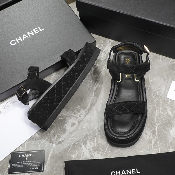 Chanel Women's Sandals Black For Women 2in/5cm G39143 Y55894 94305