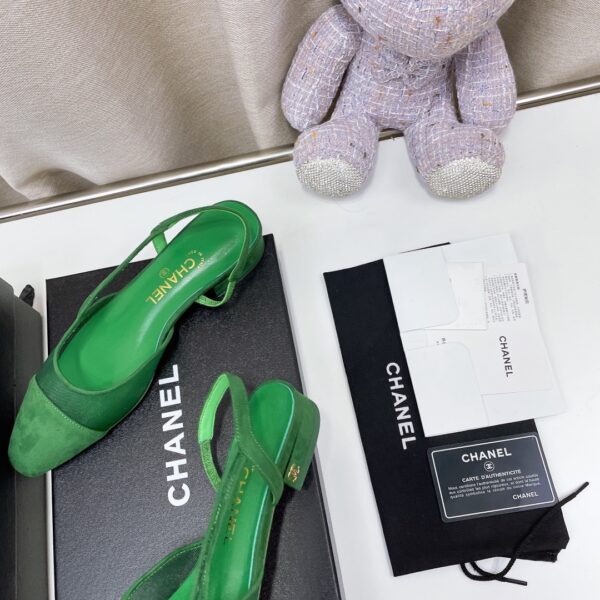 Chanel Women's Slingbacks With Mesh Green For Women 0.8in/2cm