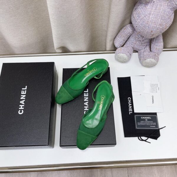 Chanel Women's Slingbacks With Mesh Green For Women 0.8in/2cm